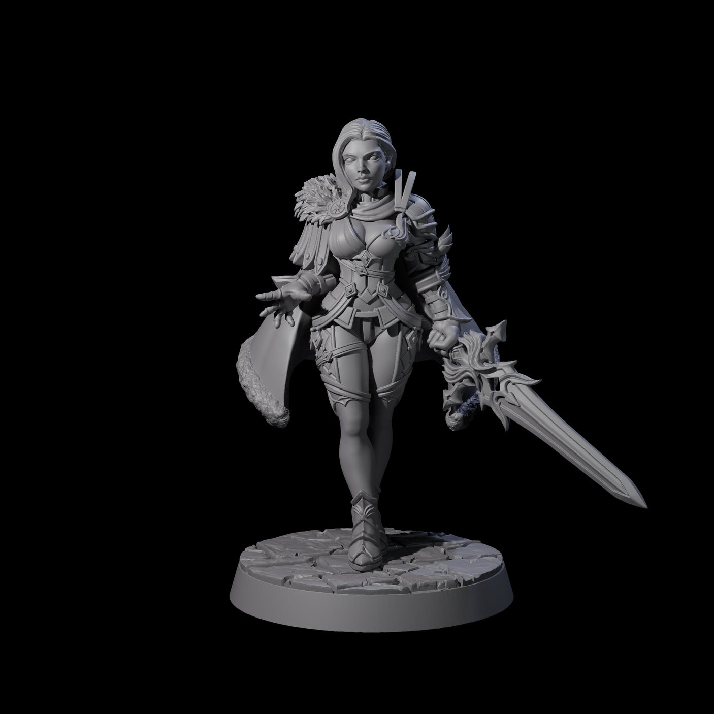 Striding Blade Warrior Miniature for Dungeons and Dragons, Pathfinder or other TTRPGs