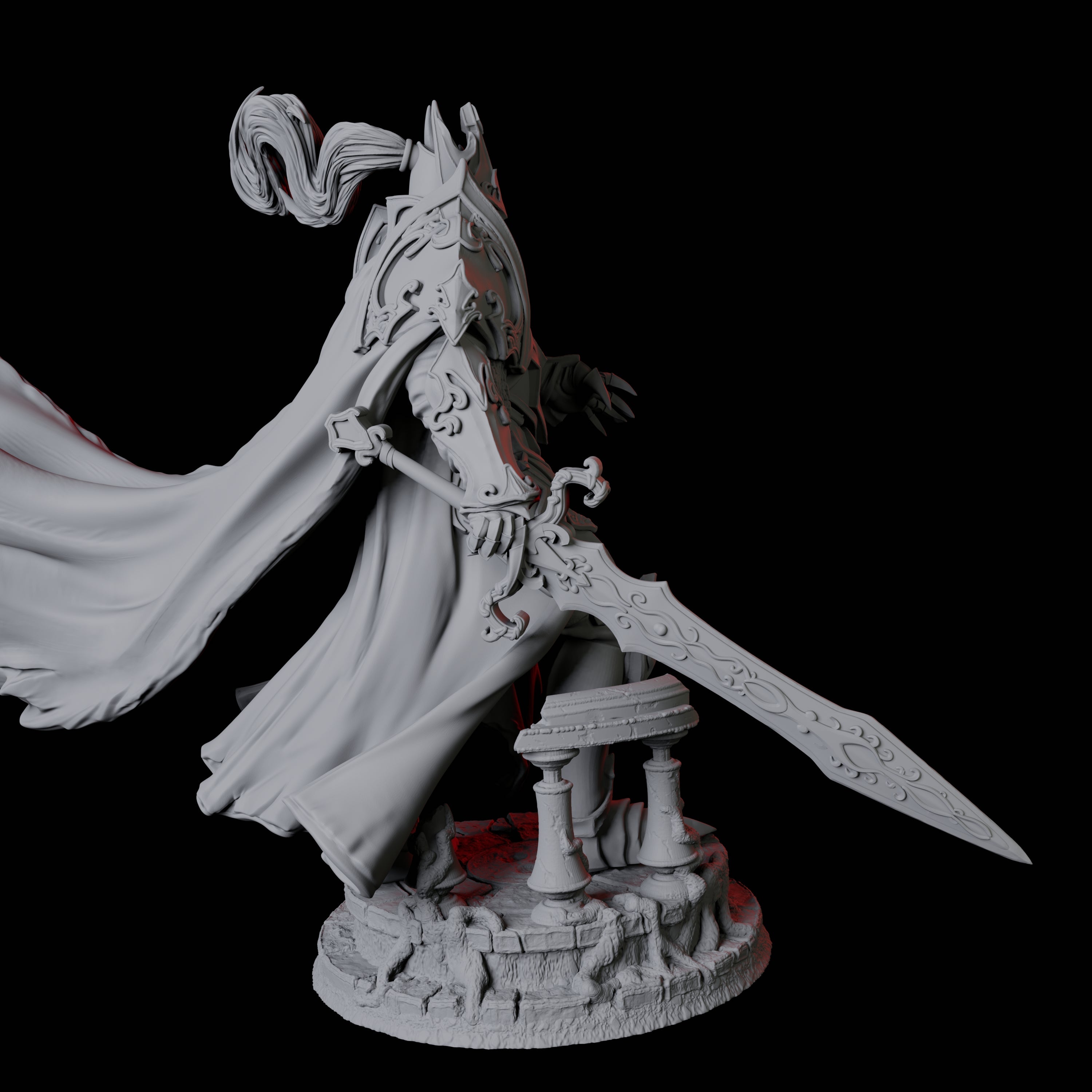 Striding Heavily Armoured Paladin Miniature for Dungeons and Dragons, Pathfinder or other TTRPGs
