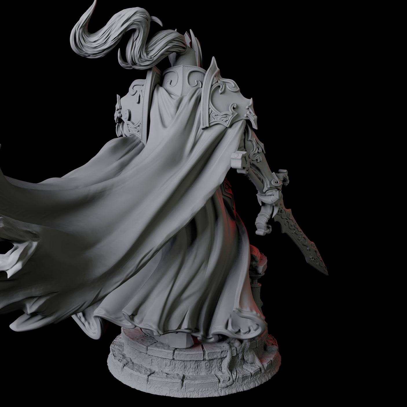 Striding Heavily Armoured Paladin Miniature for Dungeons and Dragons, Pathfinder or other TTRPGs