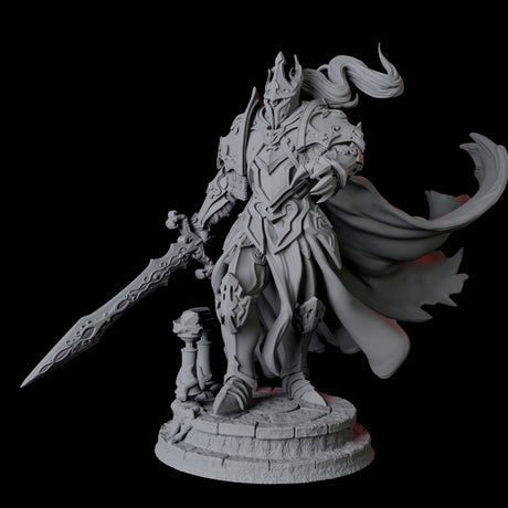 Striding Heavily Armoured Paladin Miniature for Dungeons and Dragons, Pathfinder or other TTRPGs
