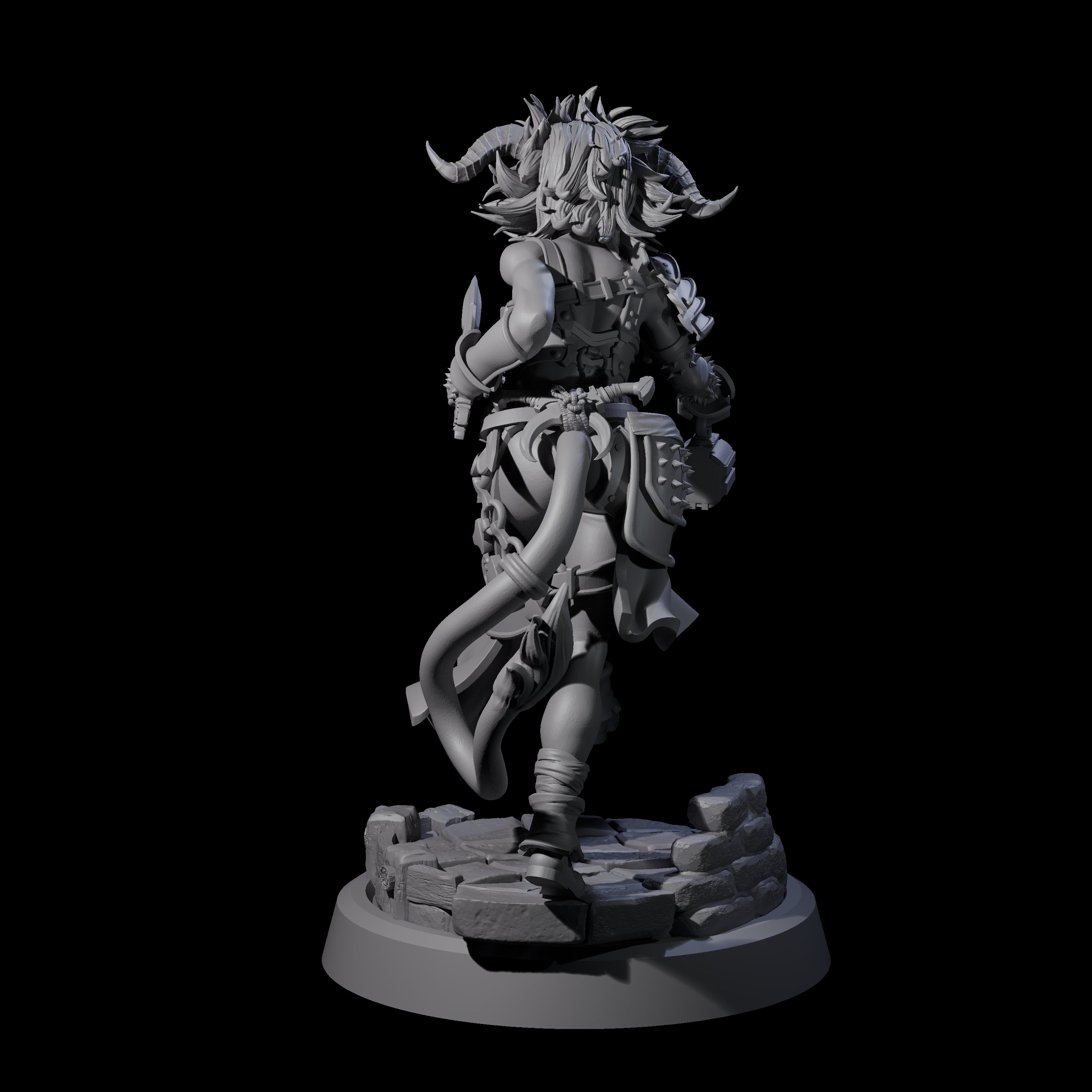 Striding Tiefling Adventurer Miniature for Dungeons and Dragons, Pathfinder or other TTRPGs