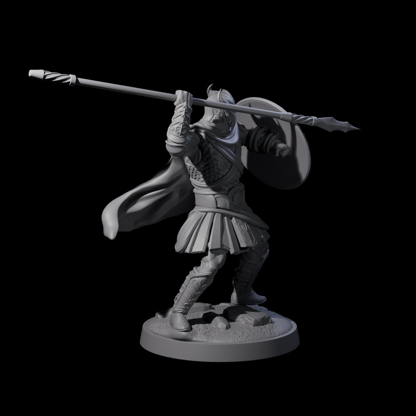 Striking Armoured Spearman Miniature for Dungeons and Dragons, Pathfinder or other TTRPGs