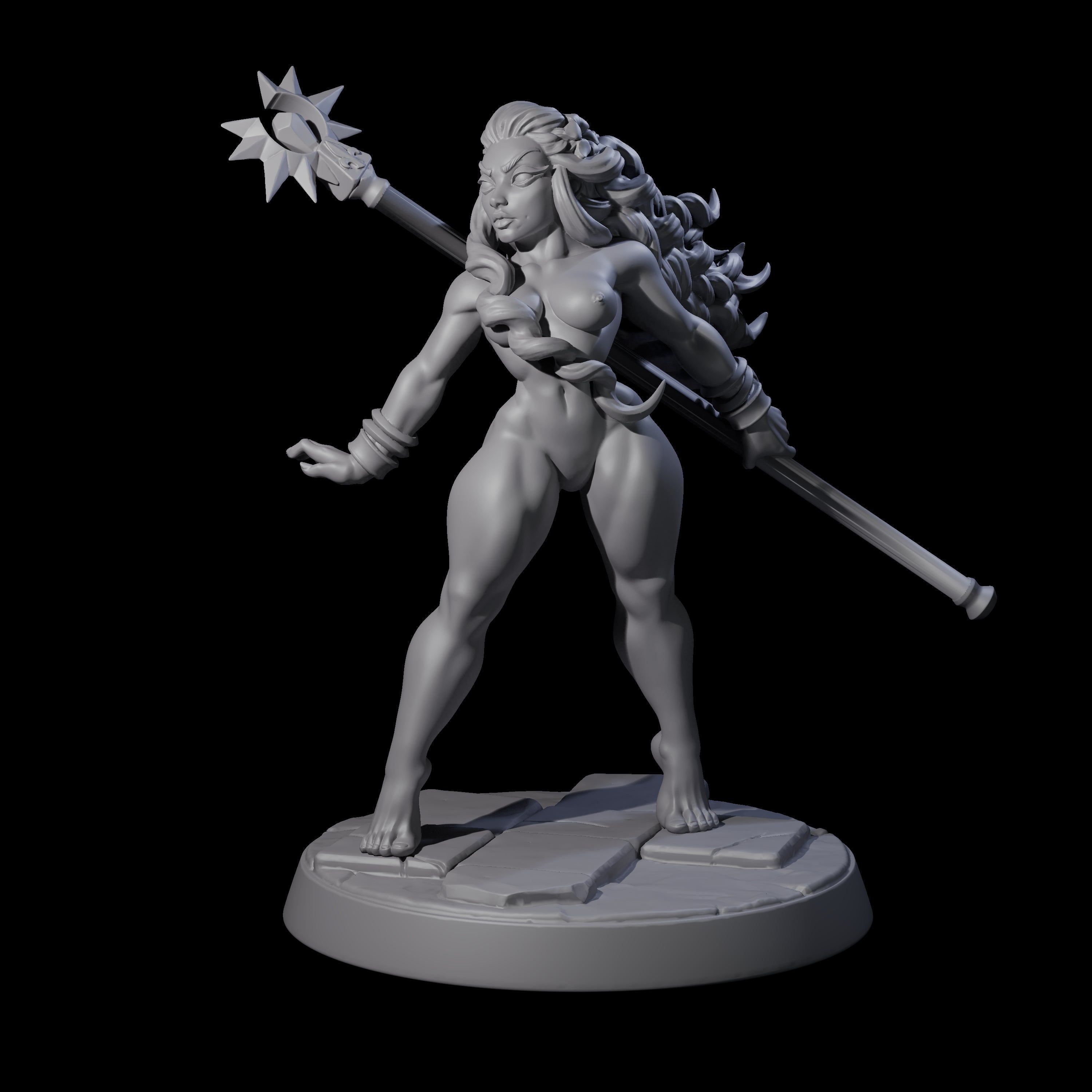 Striking Cleric Pin-up Miniature for Dungeons and Dragons, Pathfinder or other TTRPGs