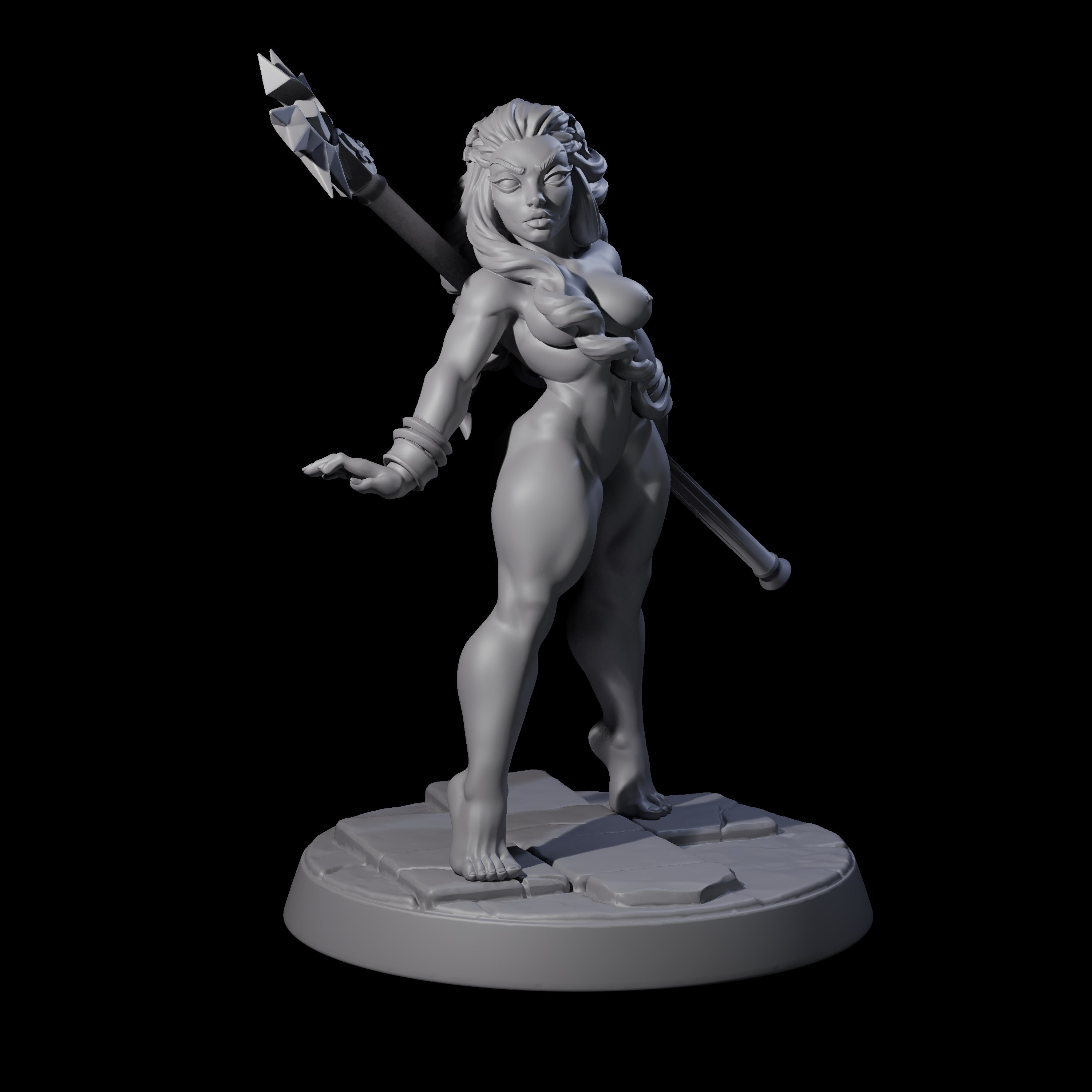 Striking Cleric Pin-up Miniature for Dungeons and Dragons, Pathfinder or other TTRPGs