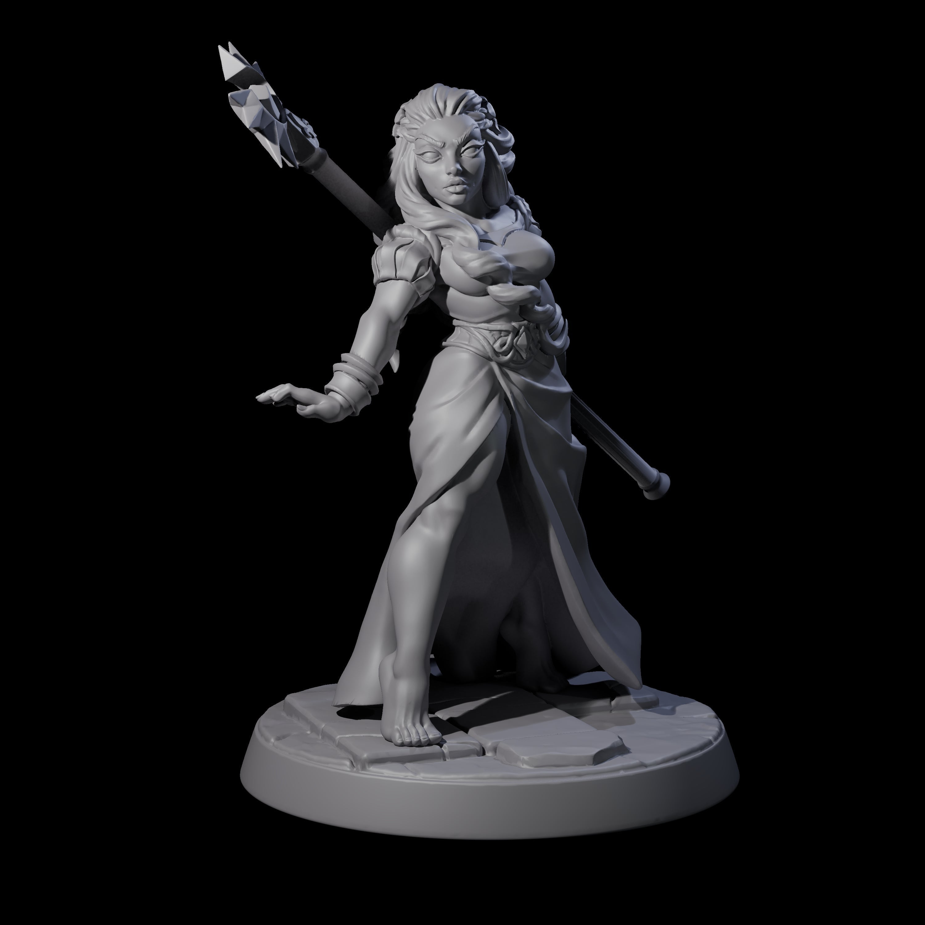 Striking Cleric Pin-up Miniature for Dungeons and Dragons, Pathfinder or other TTRPGs