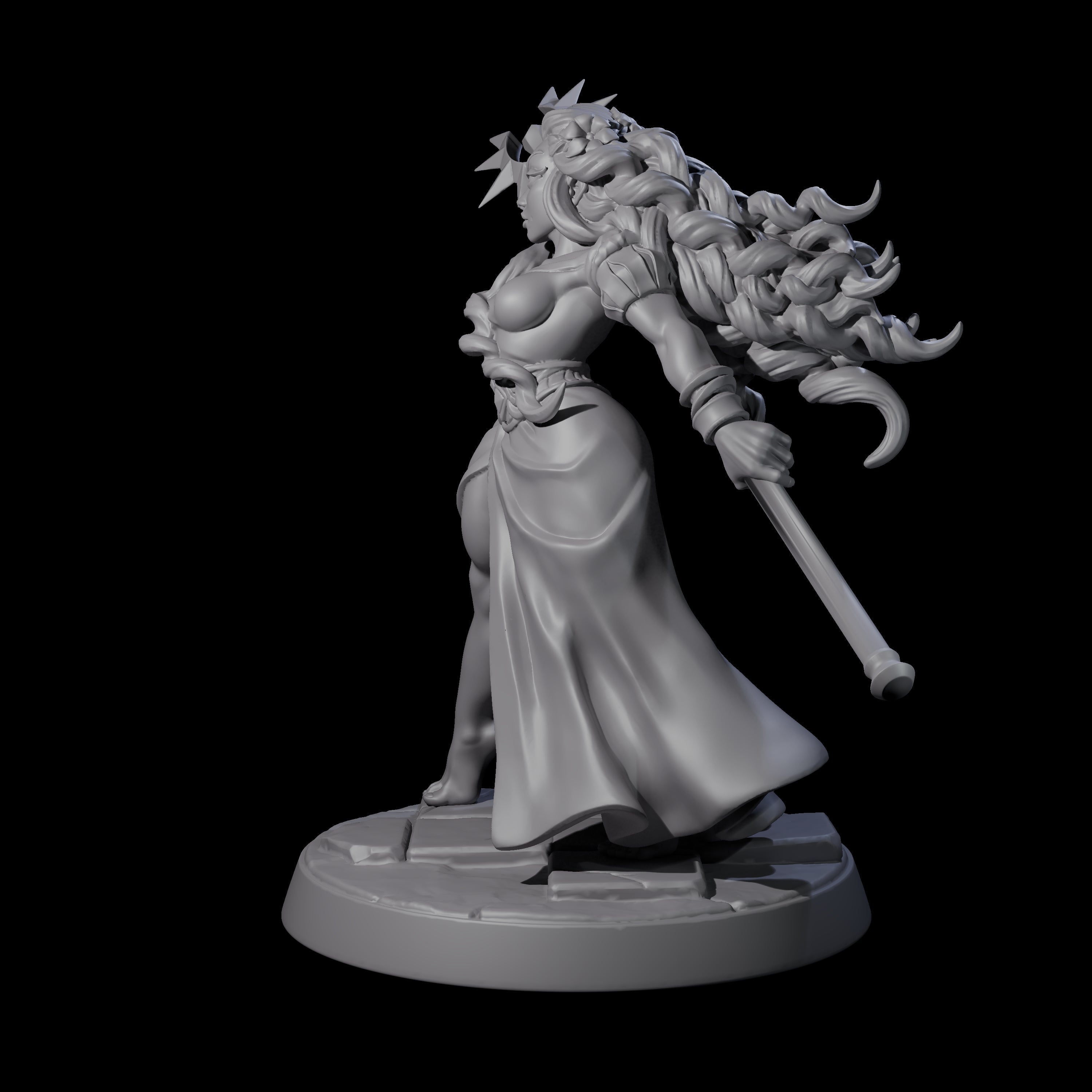 Striking Cleric Pin-up Miniature for Dungeons and Dragons, Pathfinder or other TTRPGs