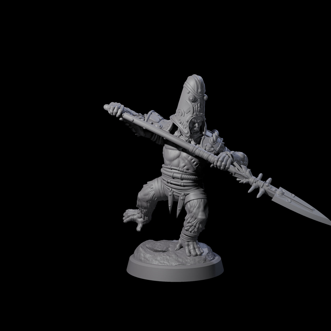Striking Furry Orc A Miniature for Dungeons and Dragons, Pathfinder or other TTRPGs