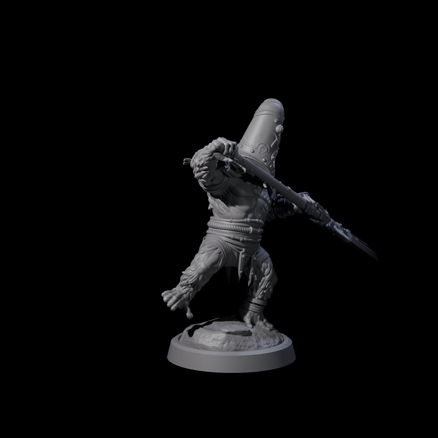Striking Furry Orc A Miniature for Dungeons and Dragons, Pathfinder or other TTRPGs