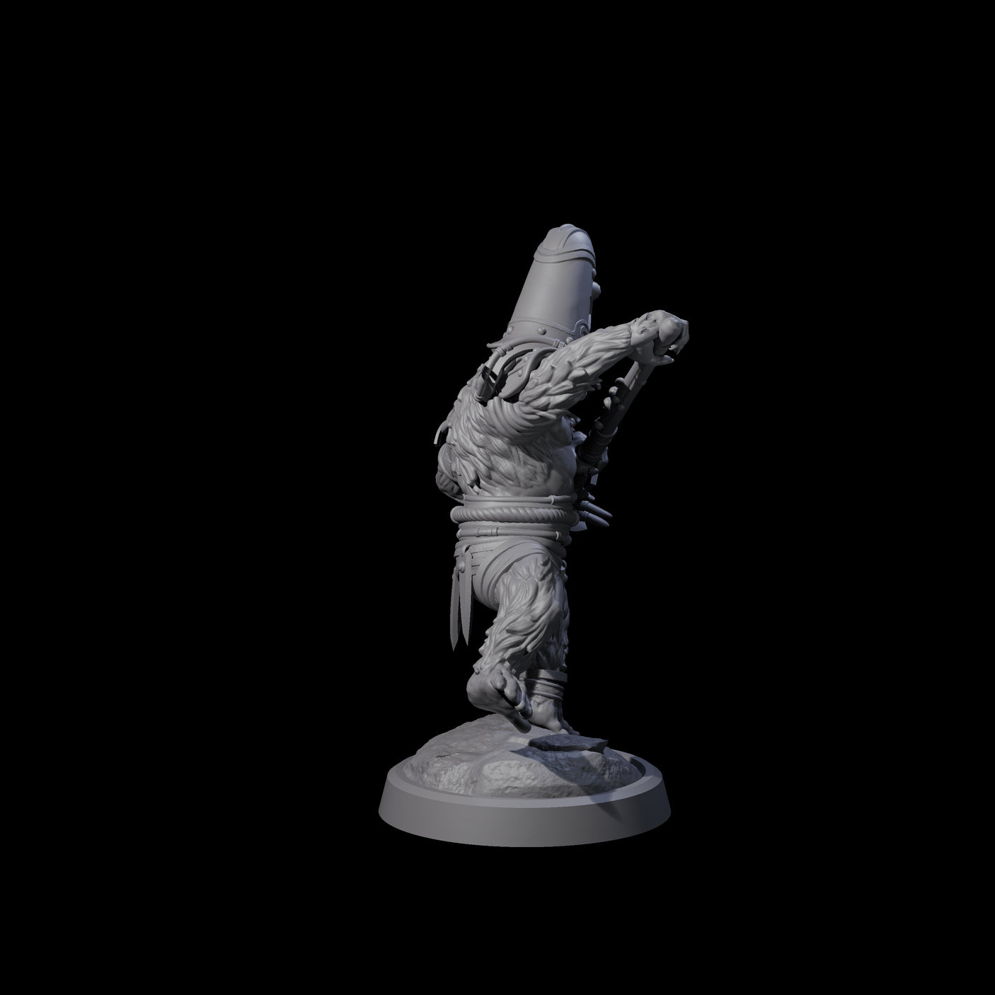 Striking Furry Orc A Miniature for Dungeons and Dragons, Pathfinder or other TTRPGs