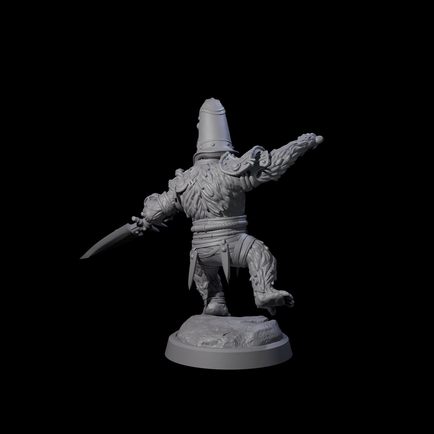Striking Furry Orc A Miniature for Dungeons and Dragons, Pathfinder or other TTRPGs
