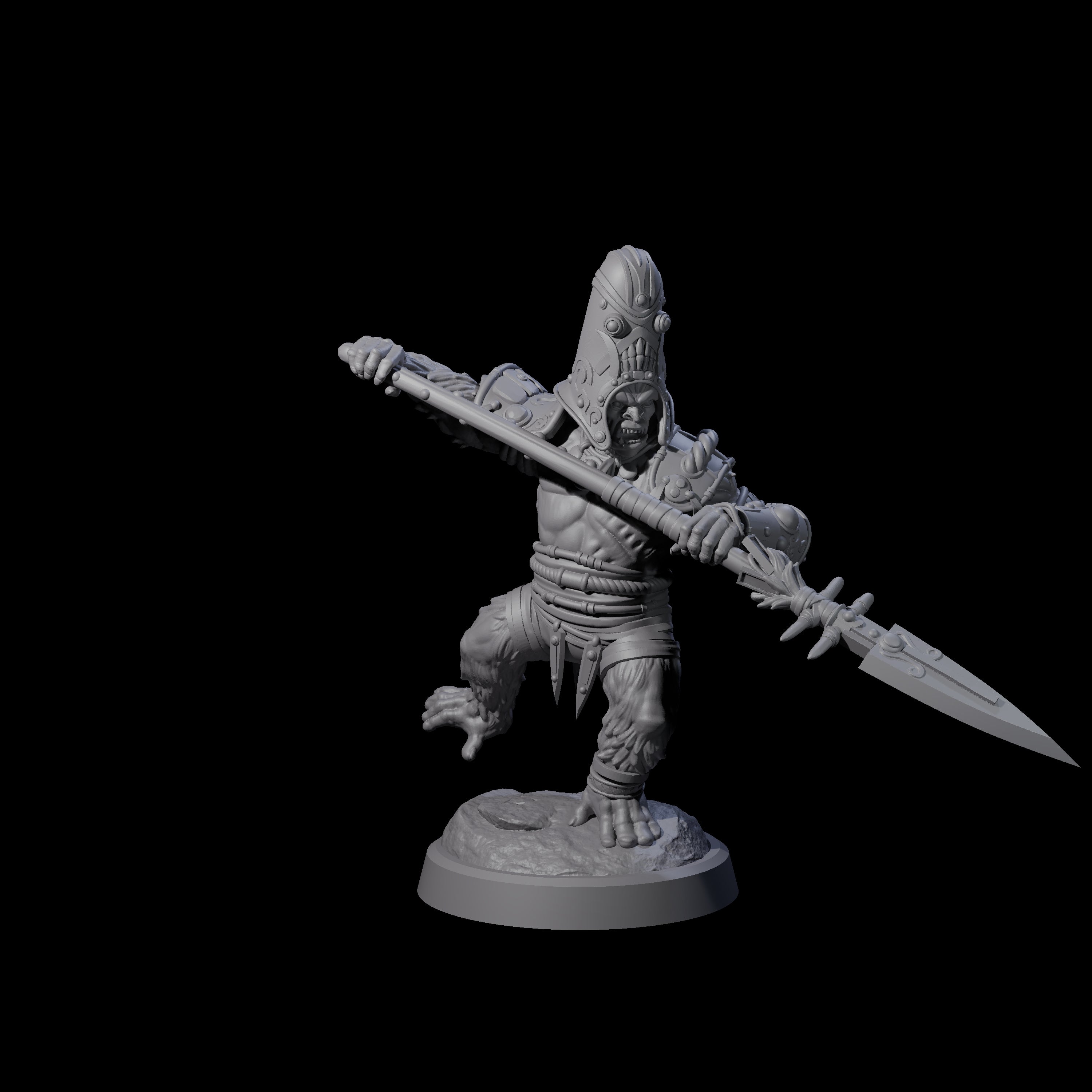 Striking Furry Orc A Miniature for Dungeons and Dragons, Pathfinder or other TTRPGs