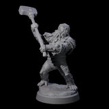 Striking Furry Orc B Miniature for Dungeons and Dragons, Pathfinder or other TTRPGs