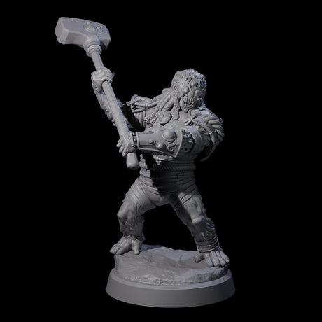 Striking Furry Orc B Miniature for Dungeons and Dragons, Pathfinder or other TTRPGs