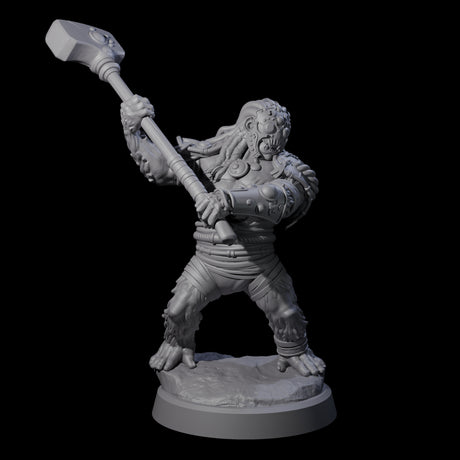 Striking Furry Orc B Miniature for Dungeons and Dragons, Pathfinder or other TTRPGs