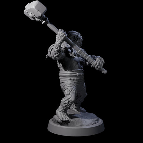 Striking Furry Orc B Miniature for Dungeons and Dragons, Pathfinder or other TTRPGs