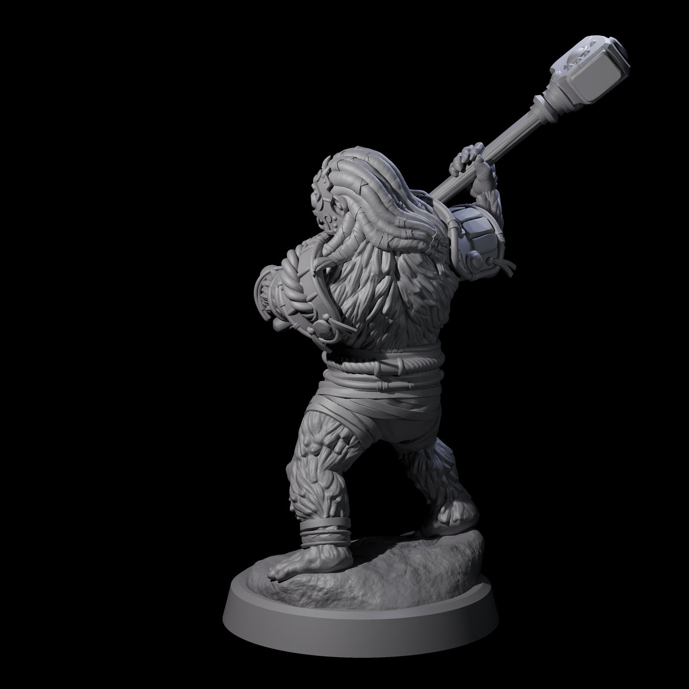 Striking Furry Orc B Miniature for Dungeons and Dragons, Pathfinder or other TTRPGs