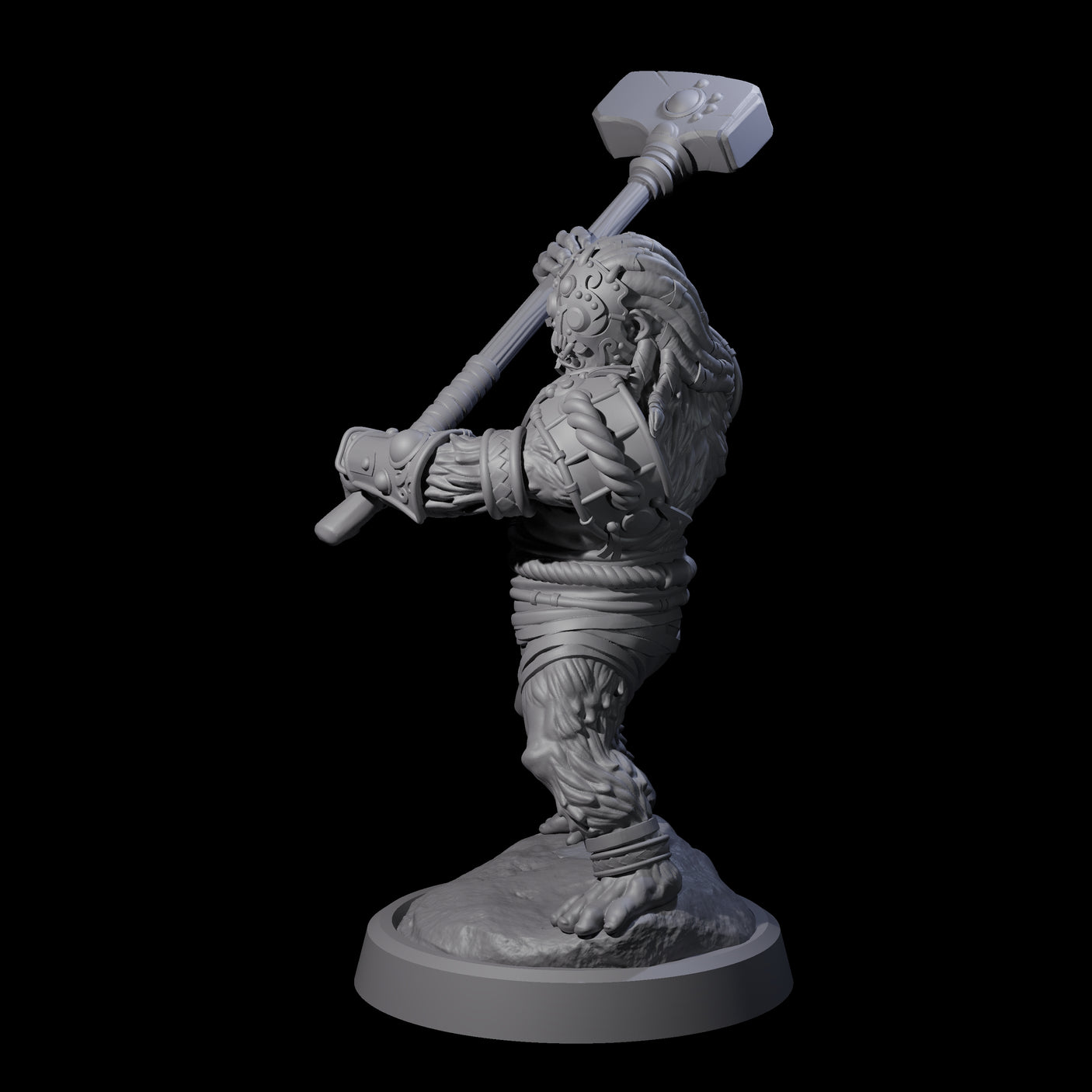 Striking Furry Orc B Miniature for Dungeons and Dragons, Pathfinder or other TTRPGs