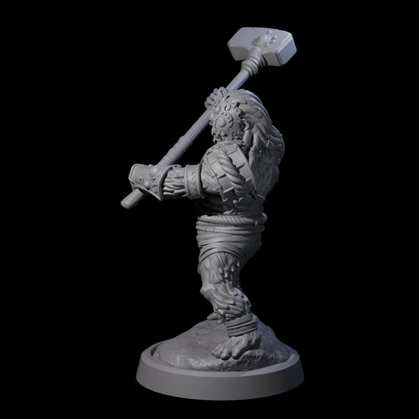 Striking Furry Orc B Miniature for Dungeons and Dragons, Pathfinder or other TTRPGs