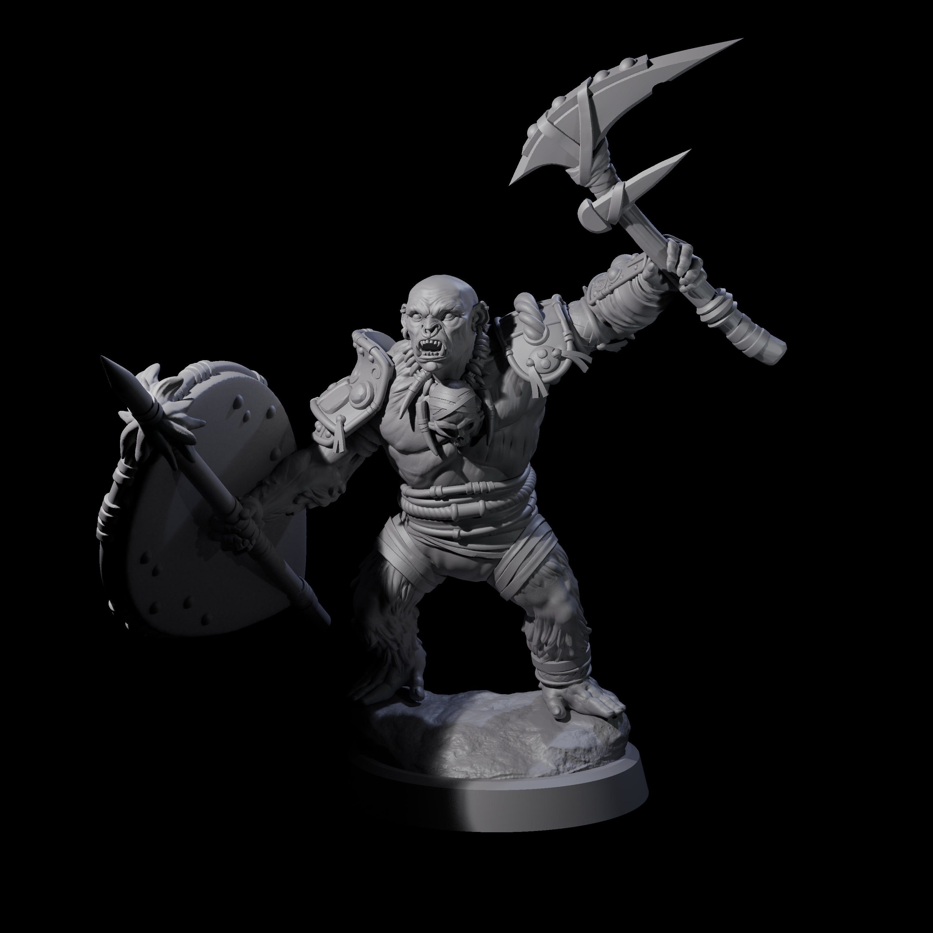 Striking Furry Orc C Miniature for Dungeons and Dragons, Pathfinder or other TTRPGs