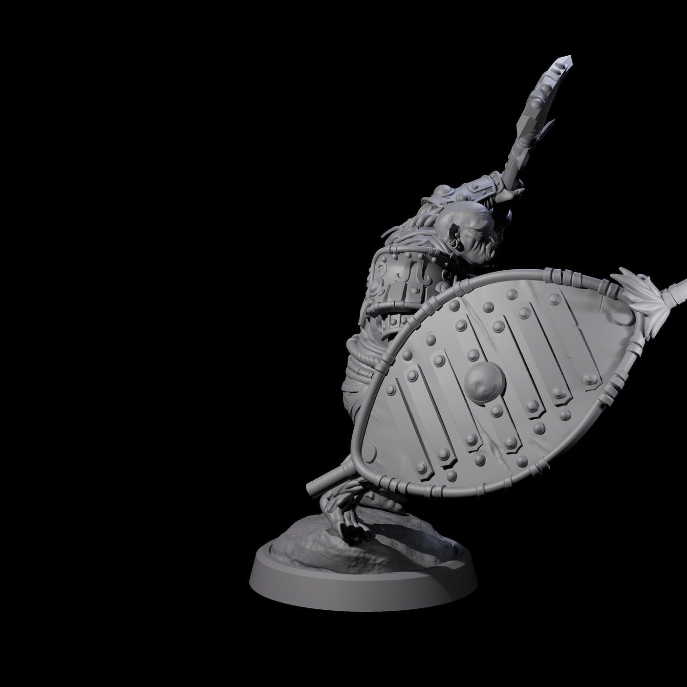 Striking Furry Orc C Miniature for Dungeons and Dragons, Pathfinder or other TTRPGs