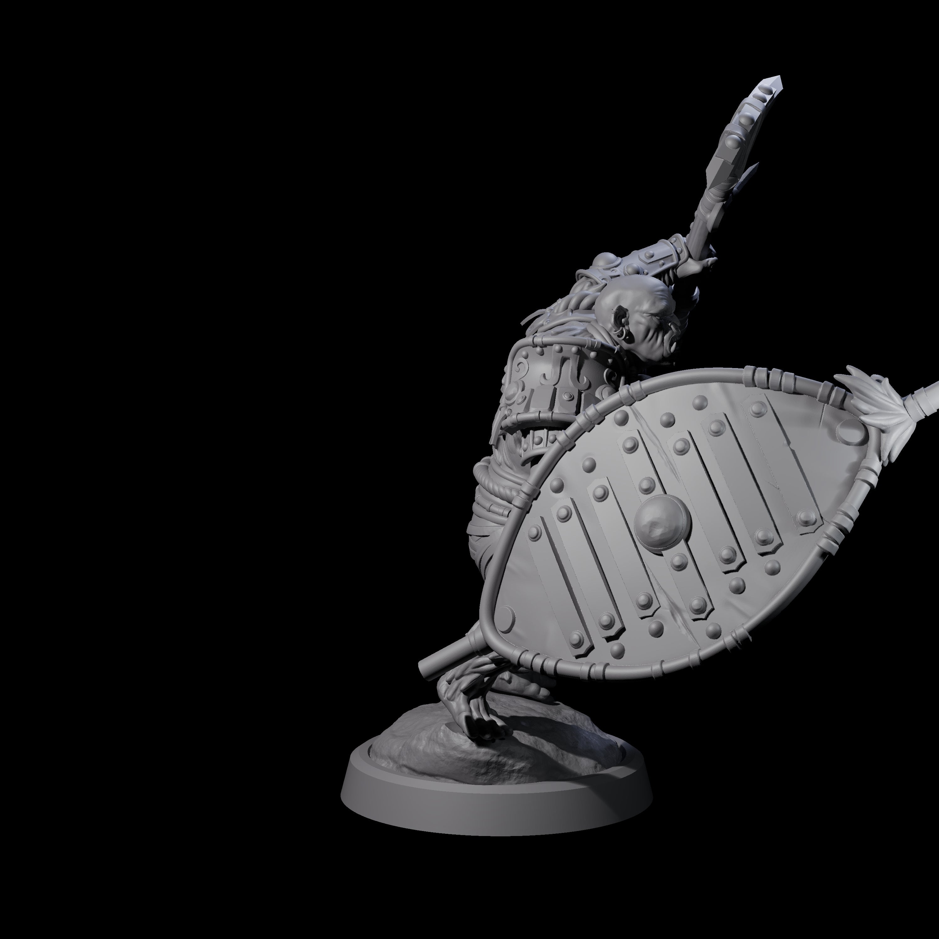 Striking Furry Orc C Miniature for Dungeons and Dragons, Pathfinder or other TTRPGs