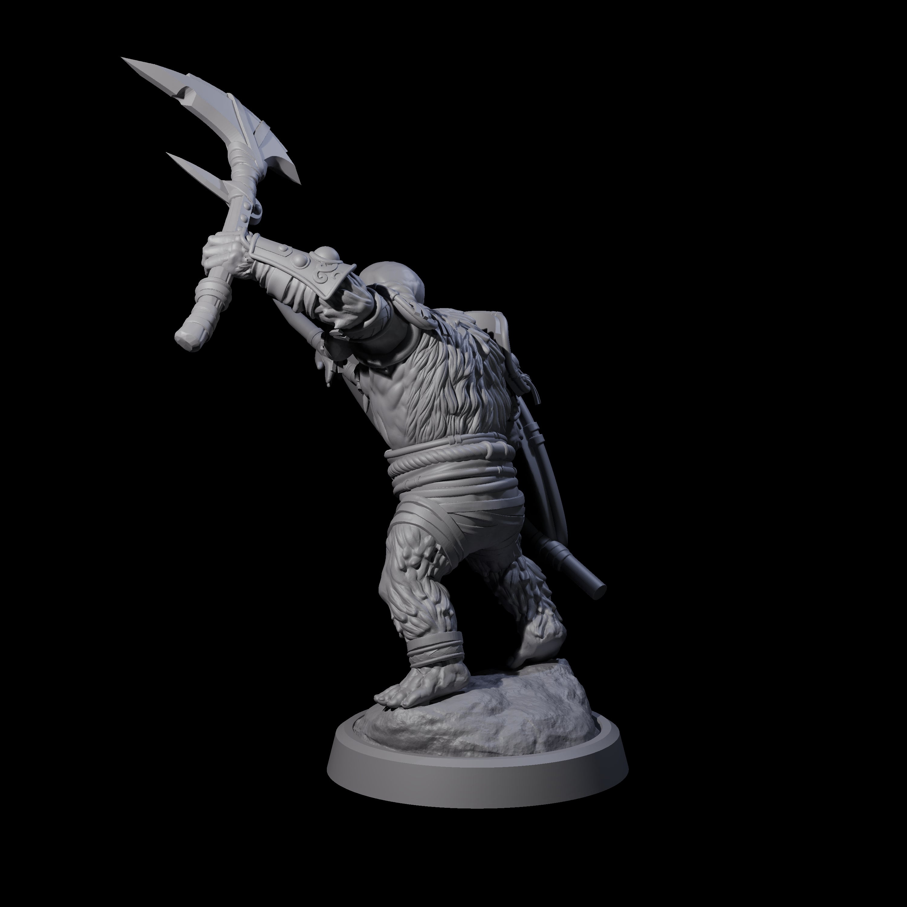 Striking Furry Orc C Miniature for Dungeons and Dragons, Pathfinder or other TTRPGs