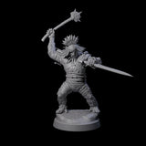 Striking Furry Orc D Miniature for Dungeons and Dragons, Pathfinder or other TTRPGs