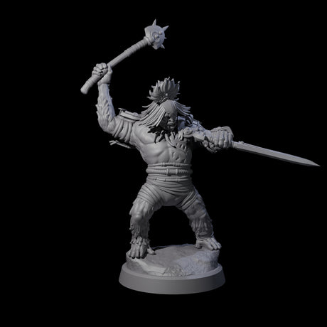 Striking Furry Orc D Miniature for Dungeons and Dragons, Pathfinder or other TTRPGs