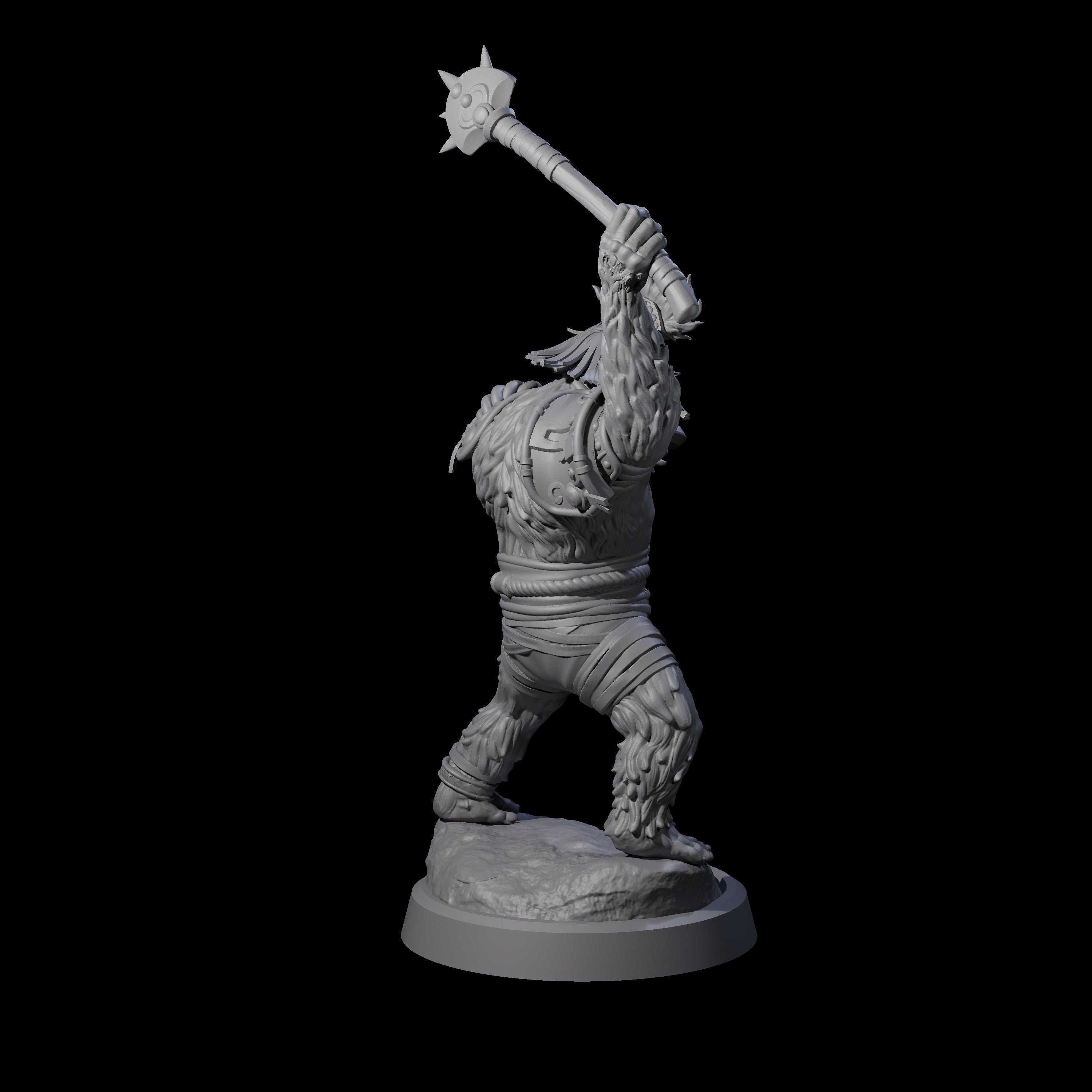 Striking Furry Orc D Miniature for Dungeons and Dragons, Pathfinder or other TTRPGs