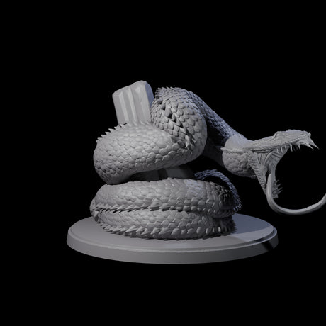 Striking Giant Snake Miniature for Dungeons and Dragons, Pathfinder or other TTRPGs