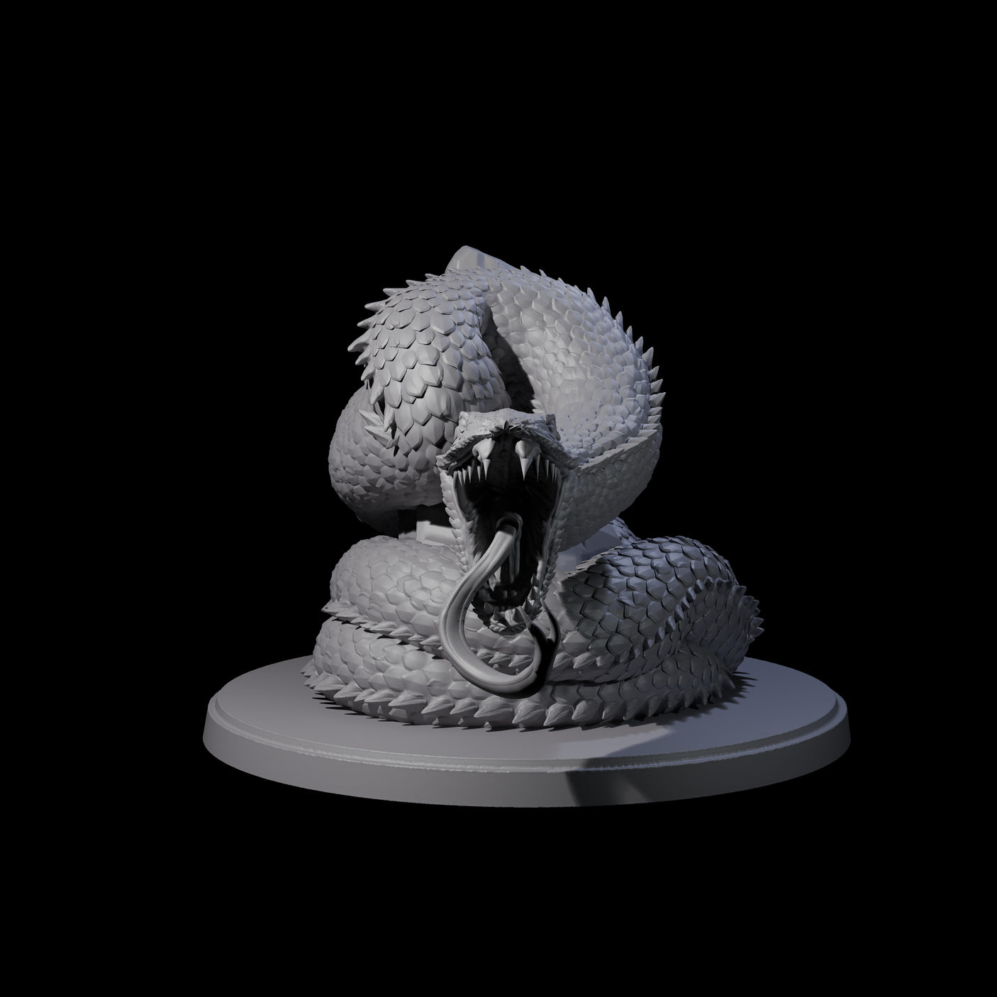 Striking Giant Snake Miniature for Dungeons and Dragons, Pathfinder or other TTRPGs