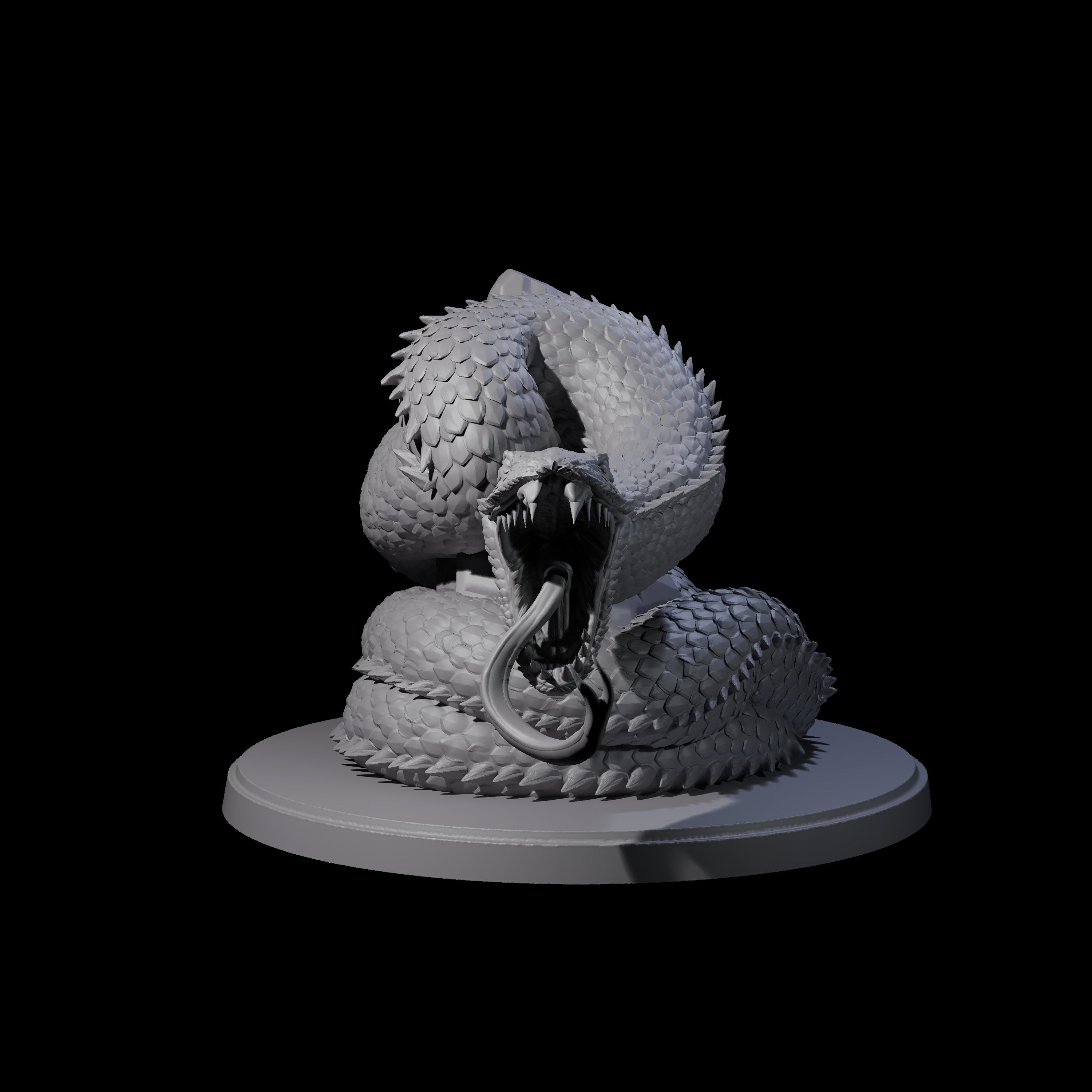 Striking Giant Snake Miniature for Dungeons and Dragons, Pathfinder or other TTRPGs
