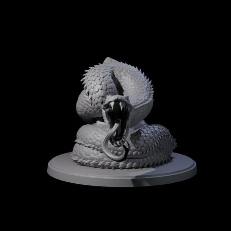 Striking Giant Snake Miniature for Dungeons and Dragons, Pathfinder or other TTRPGs