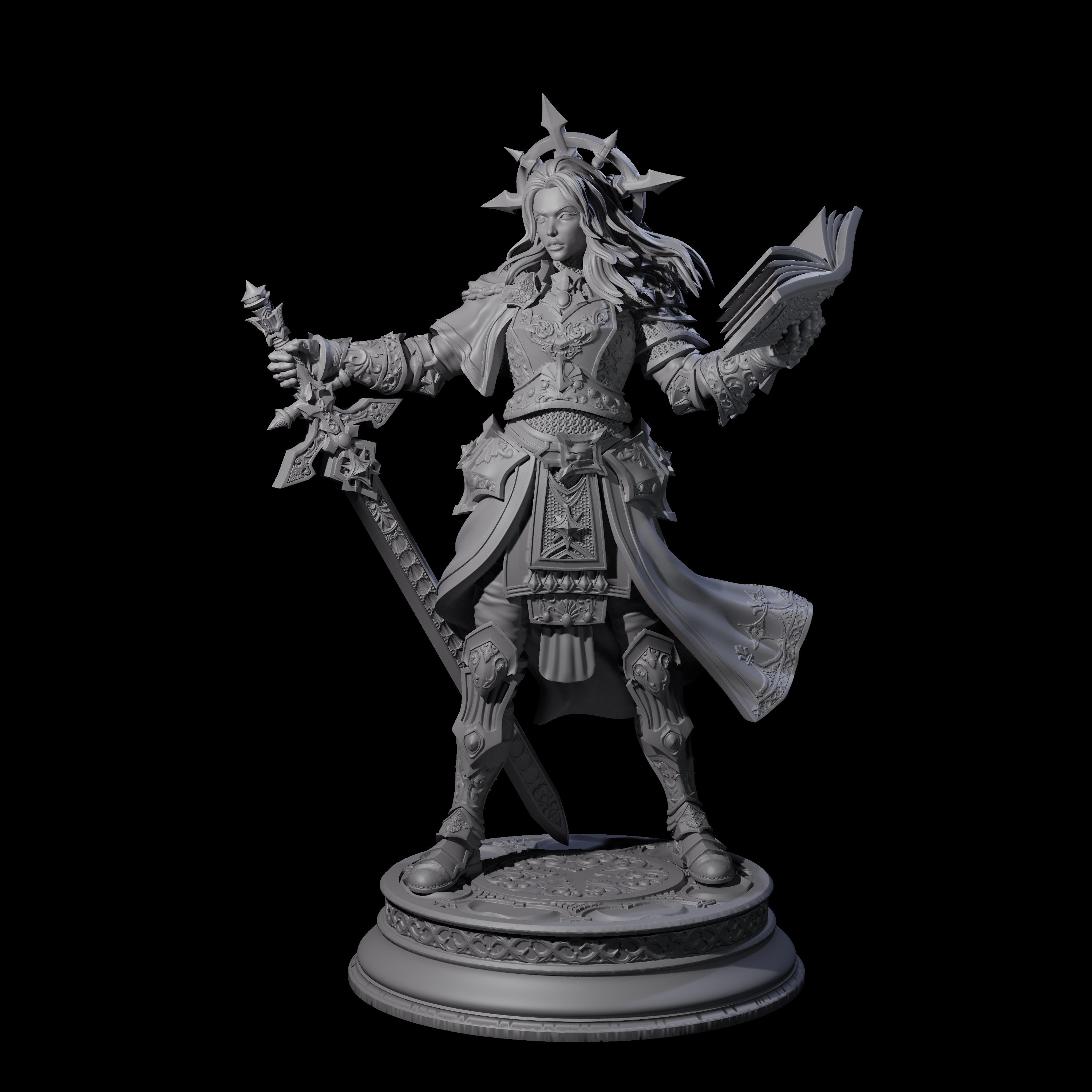 Striking Holy Cleric Miniature for Dungeons and Dragons, Pathfinder or other TTRPGs