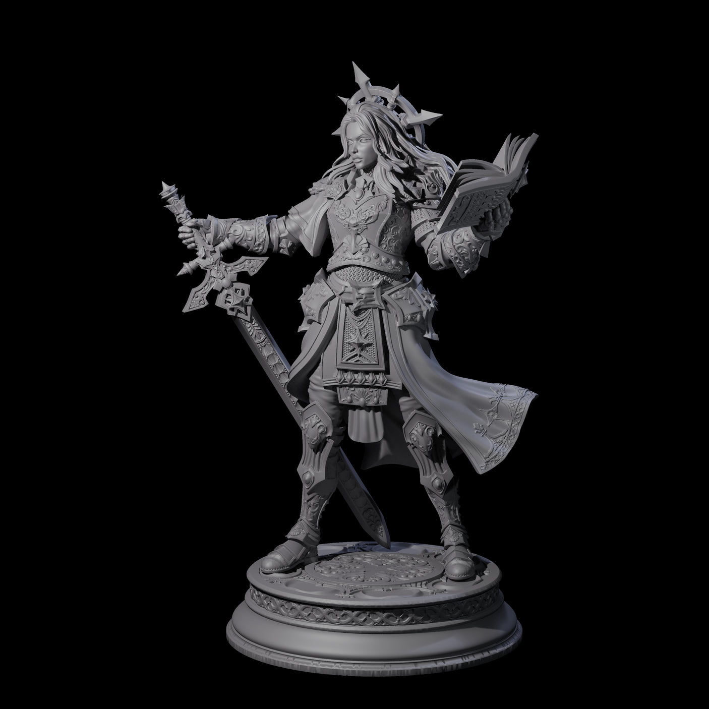 Striking Holy Cleric Miniature for Dungeons and Dragons, Pathfinder or other TTRPGs