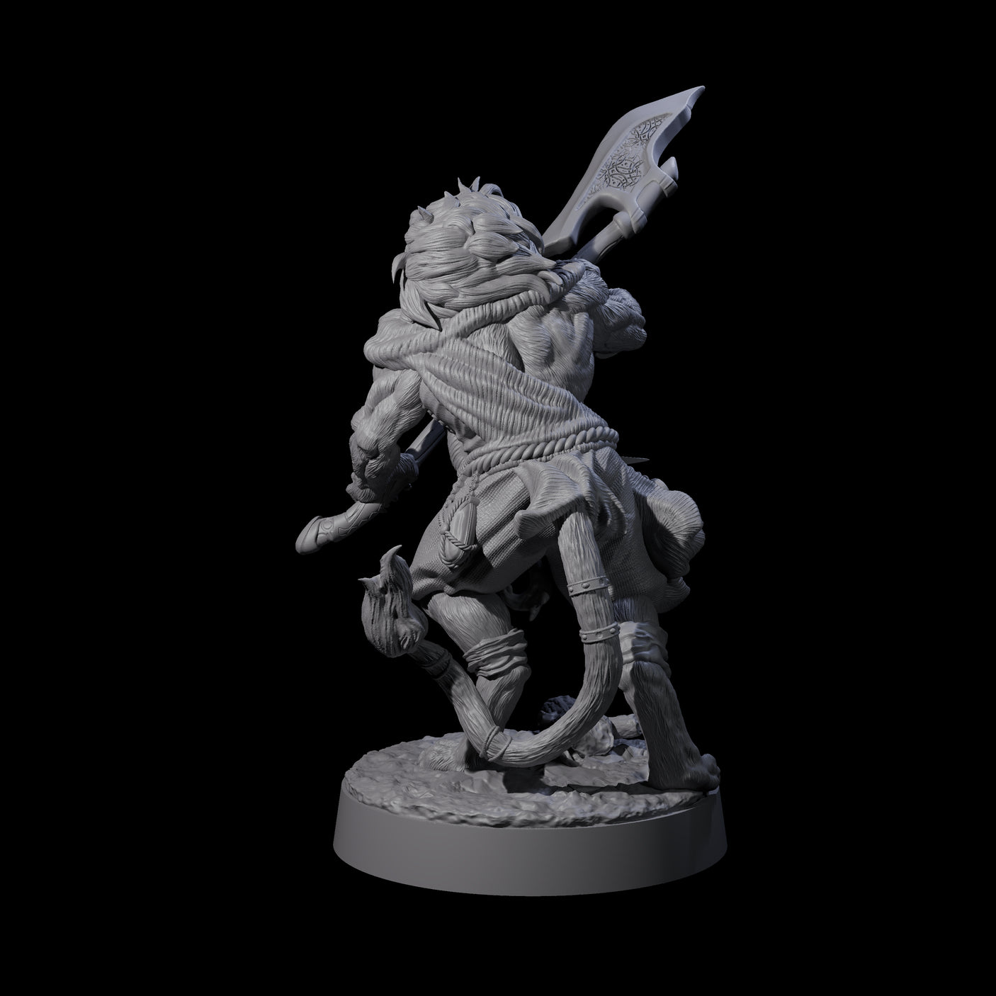 Striking Leonin Warblade A Miniature for Dungeons and Dragons, Pathfinder or other TTRPGs