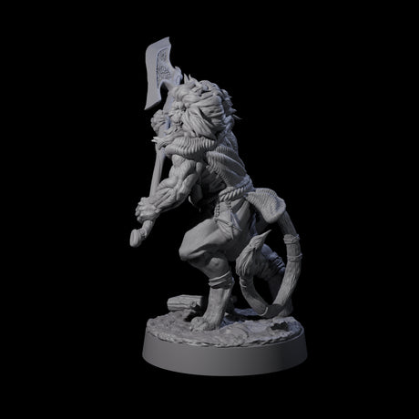 Striking Leonin Warblade A Miniature for Dungeons and Dragons, Pathfinder or other TTRPGs