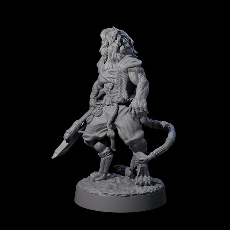 Striking Leonin Warblade B Miniature for Dungeons and Dragons, Pathfinder or other TTRPGs
