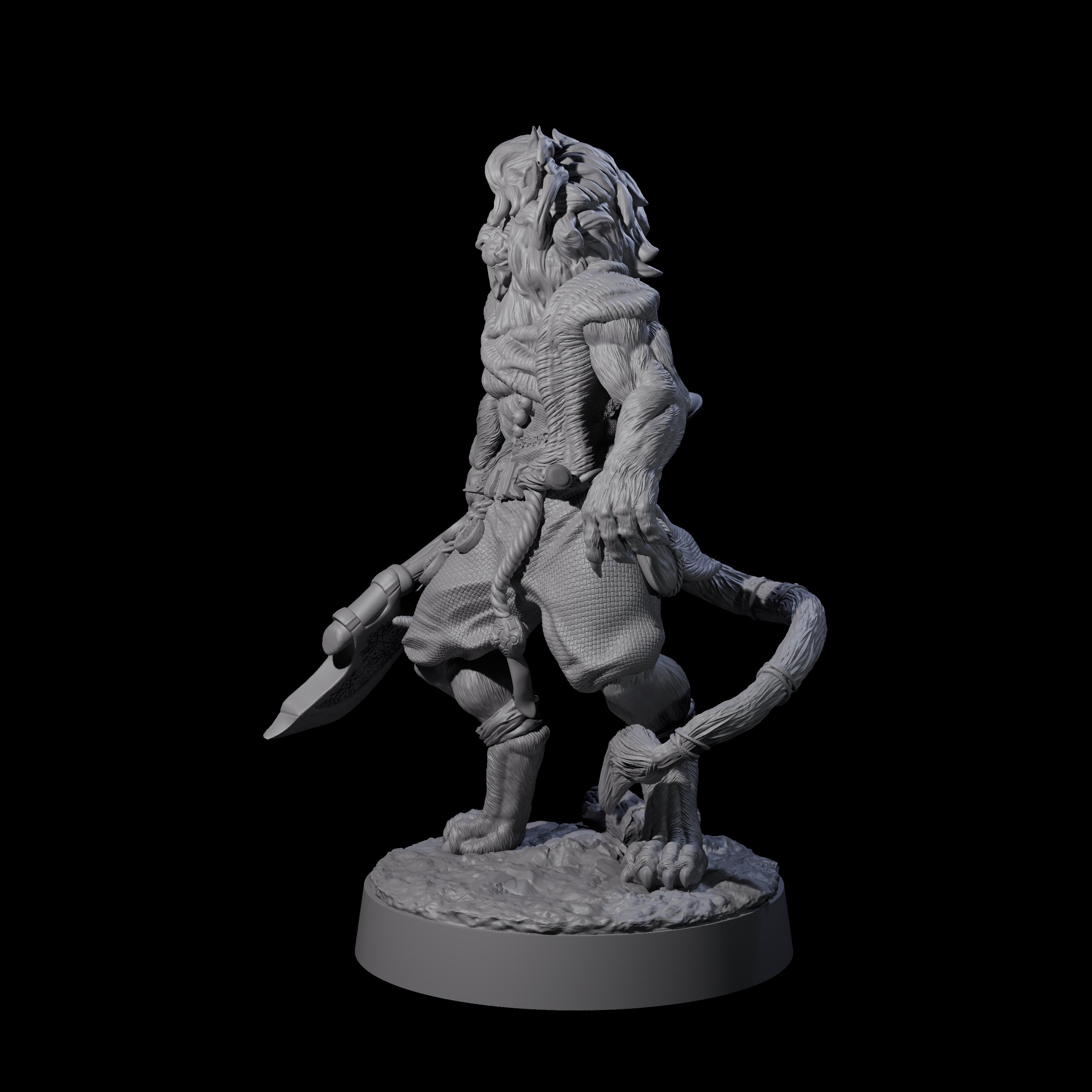 Striking Leonin Warblade B Miniature for Dungeons and Dragons, Pathfinder or other TTRPGs