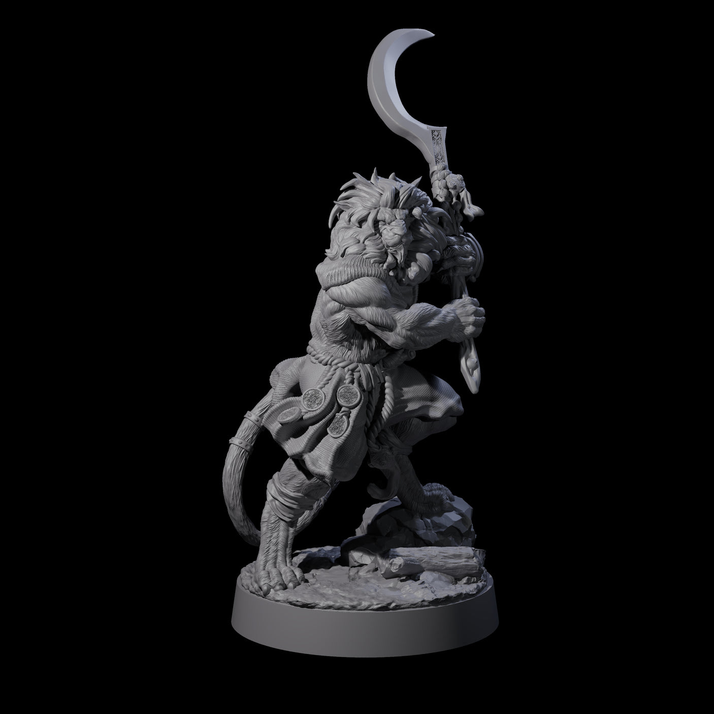 Striking Leonin Warblade C Miniature for Dungeons and Dragons, Pathfinder or other TTRPGs