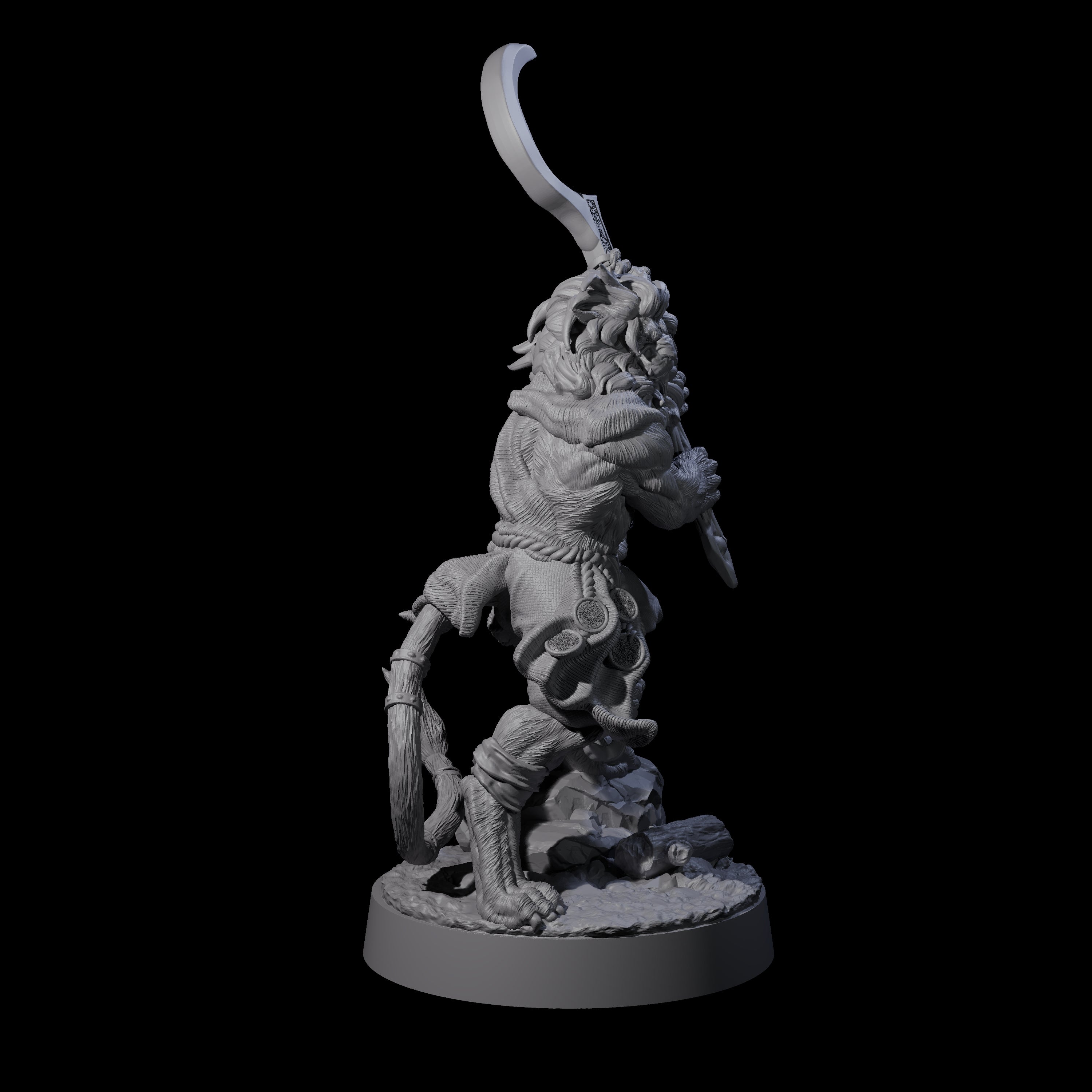 Striking Leonin Warblade C Miniature for Dungeons and Dragons, Pathfinder or other TTRPGs