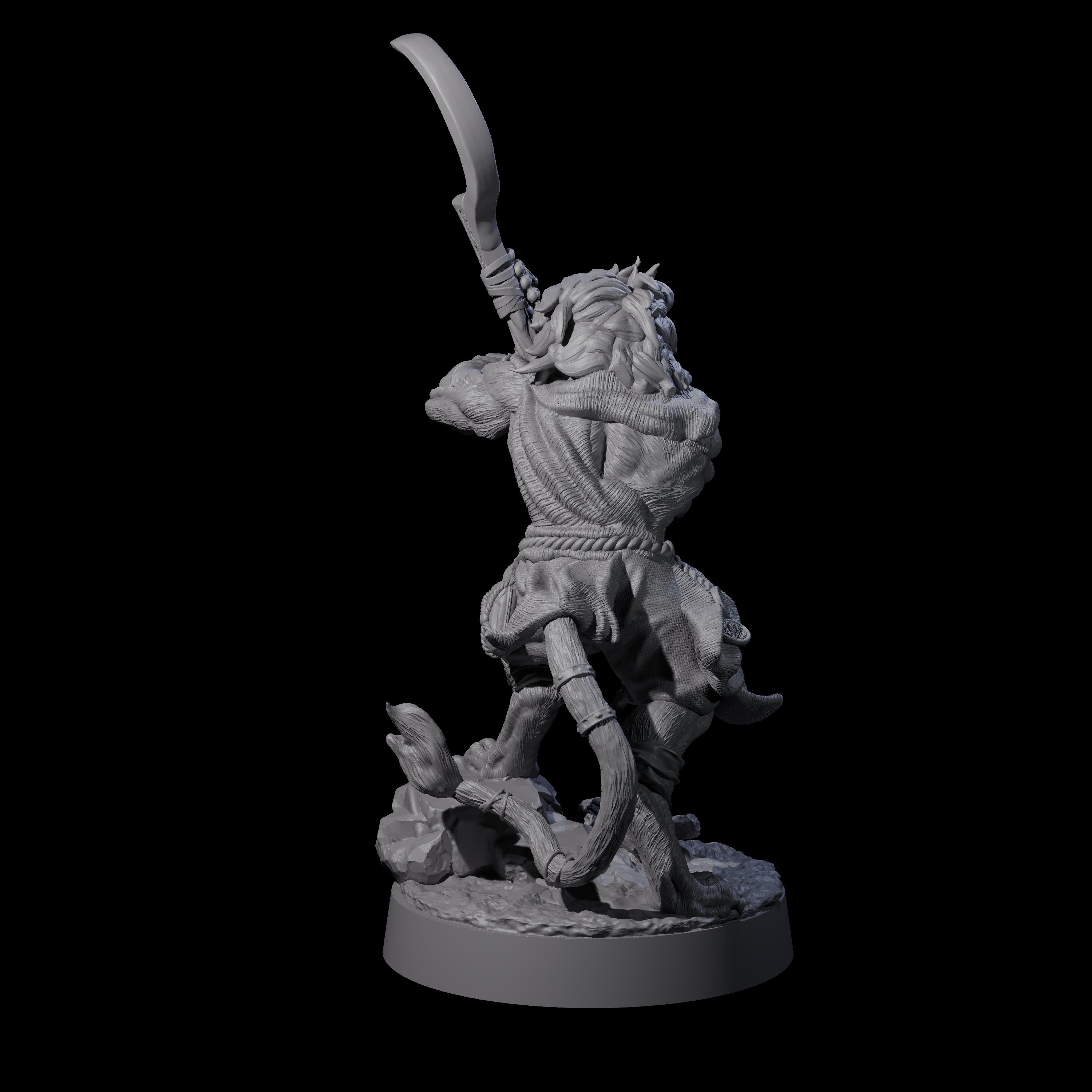 Striking Leonin Warblade C Miniature for Dungeons and Dragons, Pathfinder or other TTRPGs