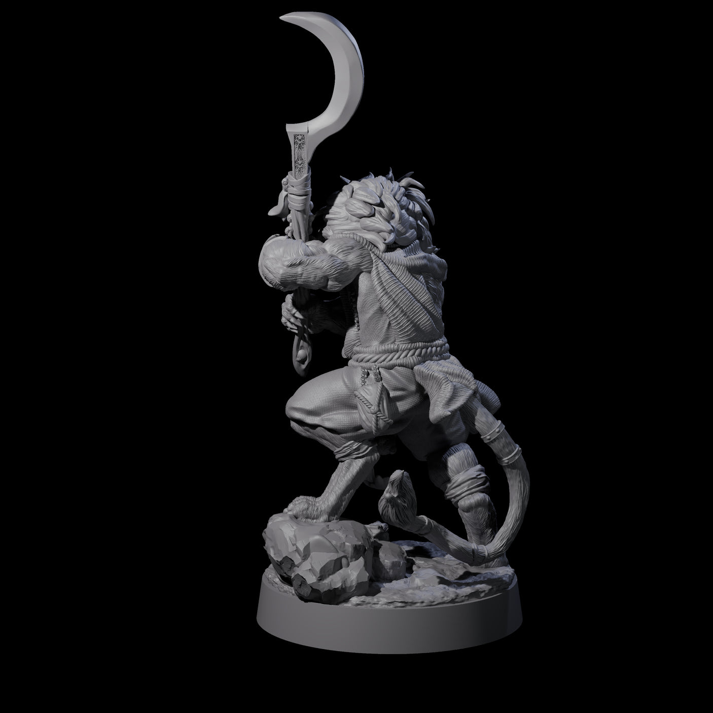 Striking Leonin Warblade C Miniature for Dungeons and Dragons, Pathfinder or other TTRPGs