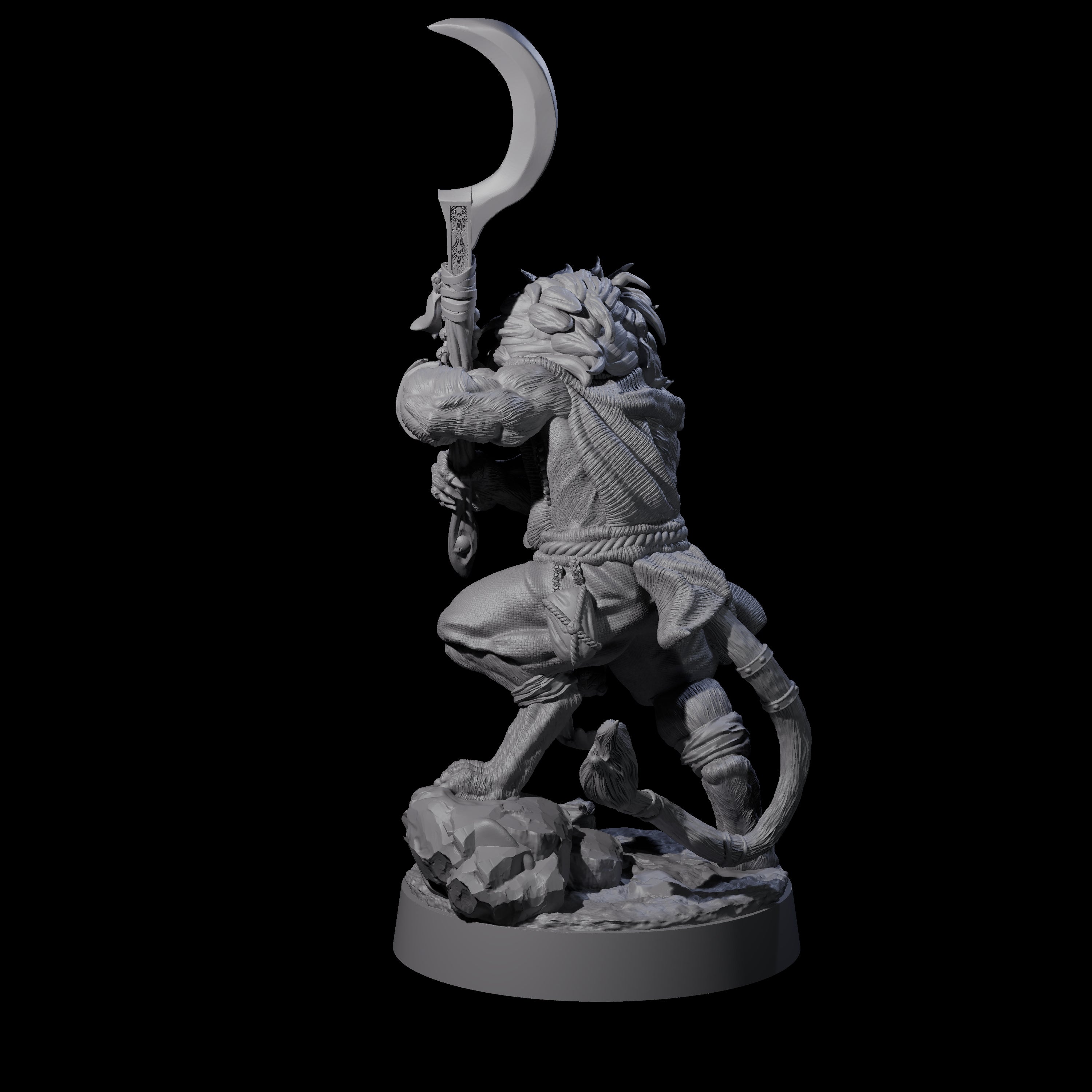 Striking Leonin Warblade C Miniature for Dungeons and Dragons, Pathfinder or other TTRPGs
