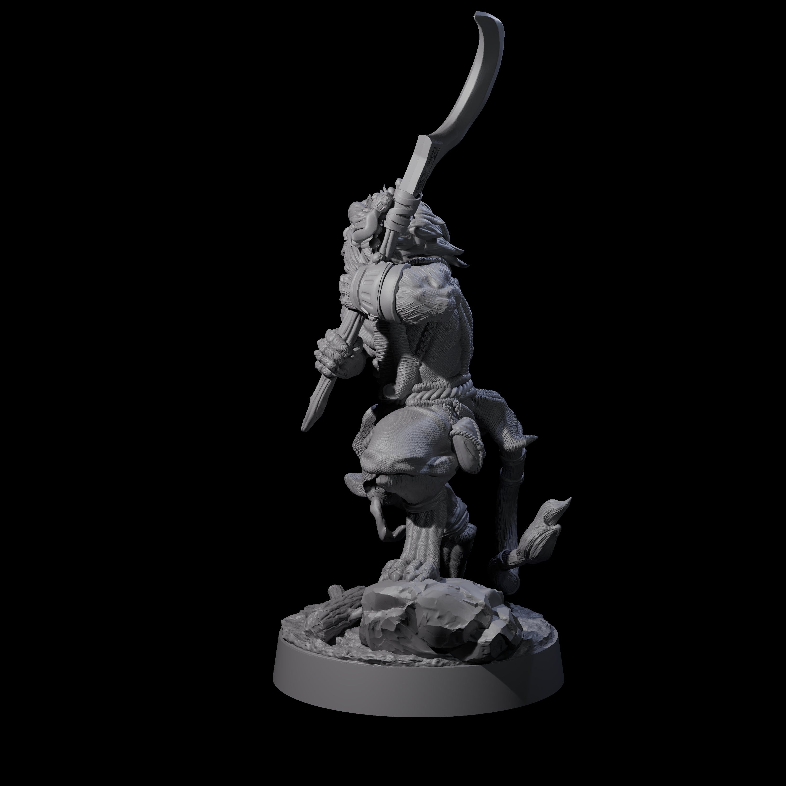 Striking Leonin Warblade C Miniature for Dungeons and Dragons, Pathfinder or other TTRPGs