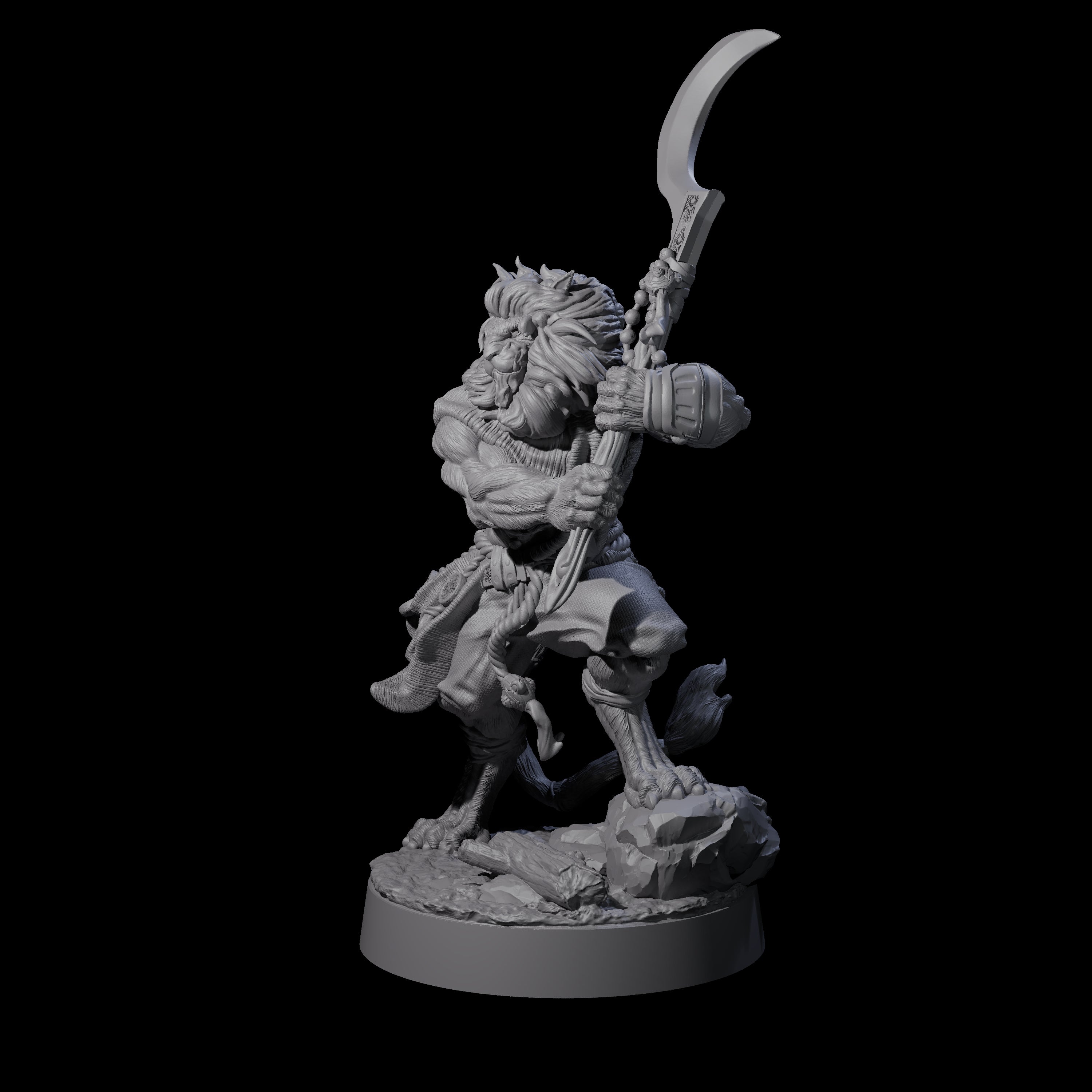 Striking Leonin Warblade C Miniature for Dungeons and Dragons, Pathfinder or other TTRPGs