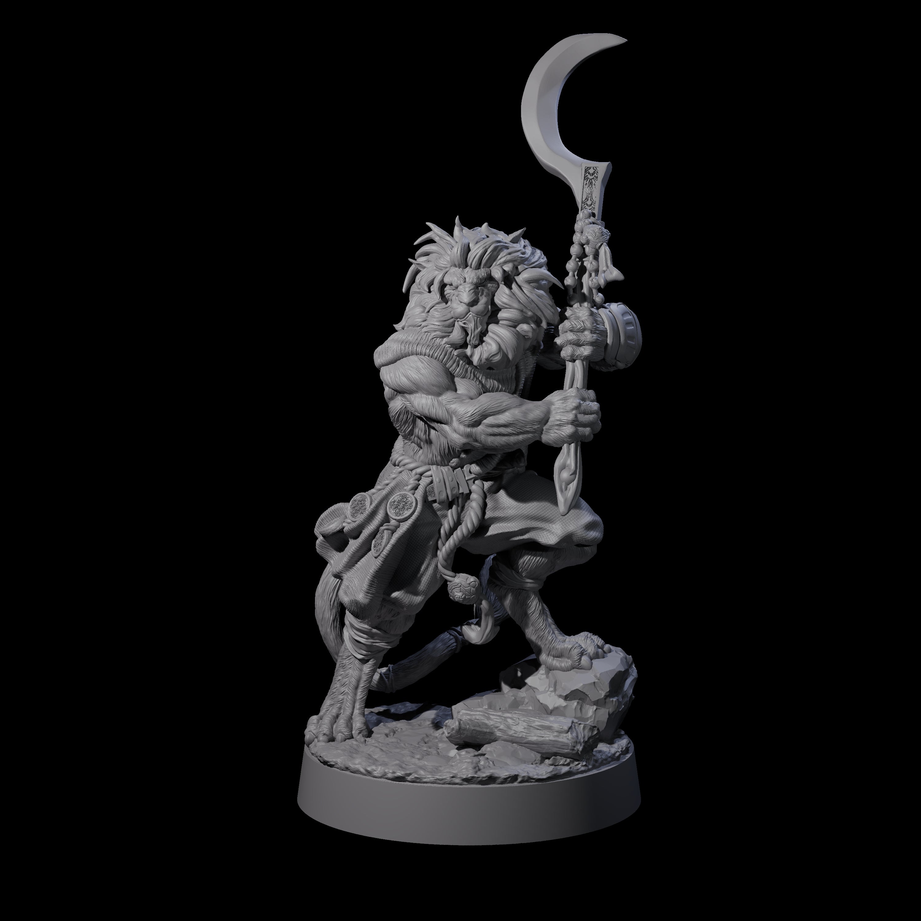 Striking Leonin Warblade C Miniature for Dungeons and Dragons, Pathfinder or other TTRPGs