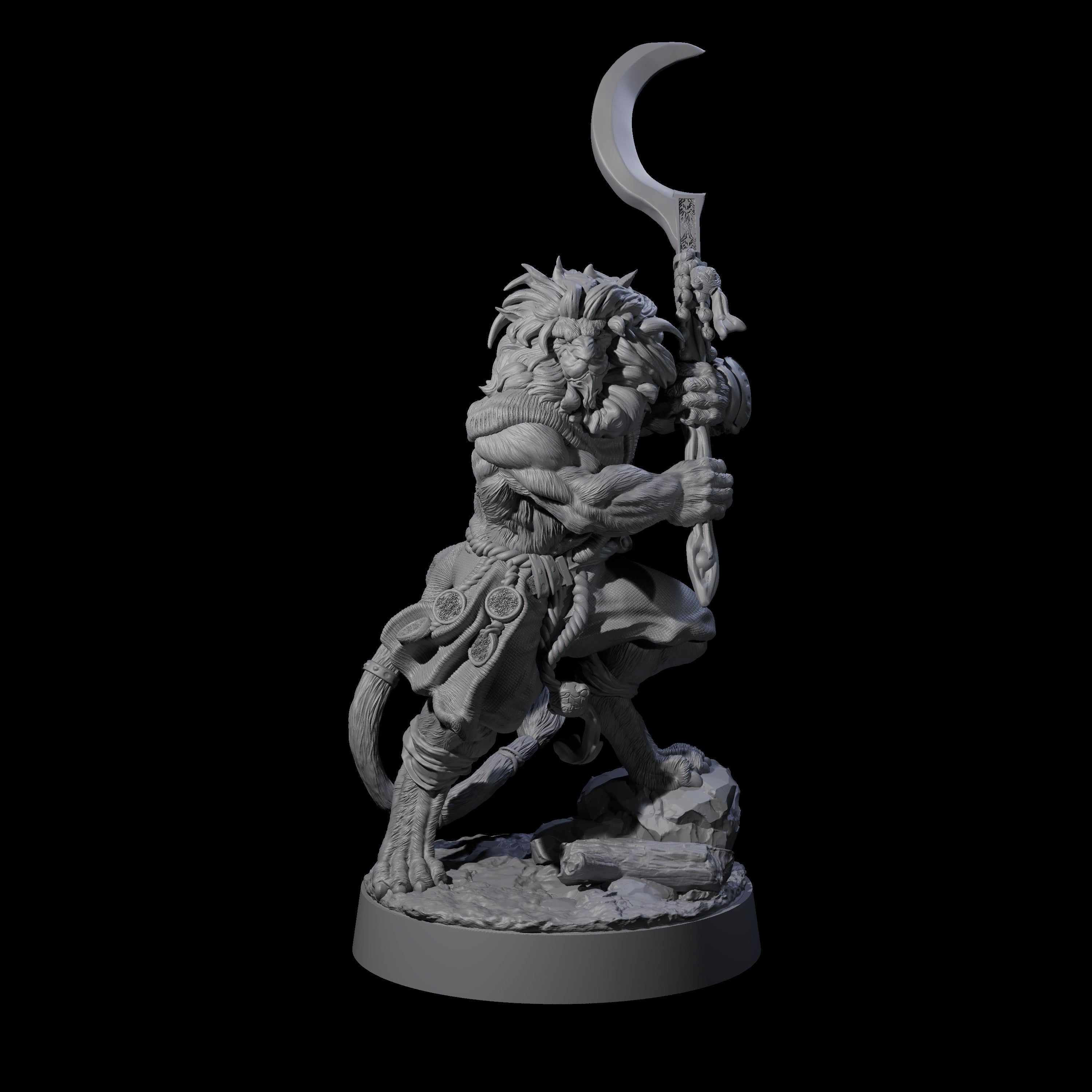 Striking Leonin Warblade C Miniature for Dungeons and Dragons, Pathfinder or other TTRPGs