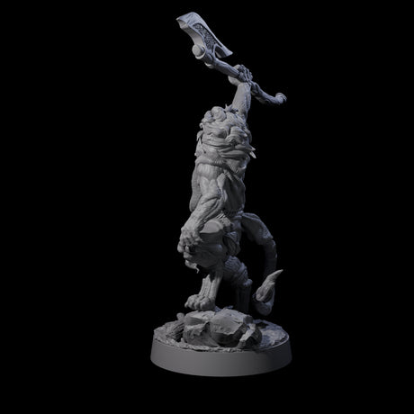 Striking Leonin Warblade D Miniature for Dungeons and Dragons, Pathfinder or other TTRPGs