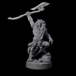Striking Leonin Warblade D Miniature for Dungeons and Dragons, Pathfinder or other TTRPGs